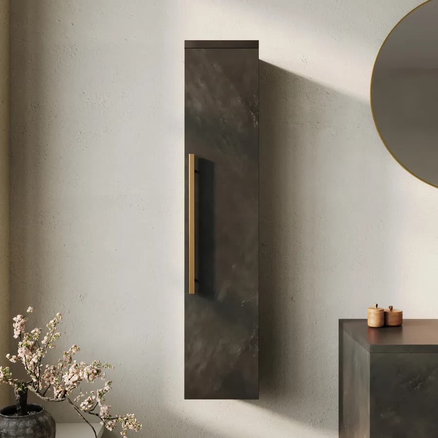 Colonna bagno sospesa 120 h cm in legno di mango bronzo - Lyle