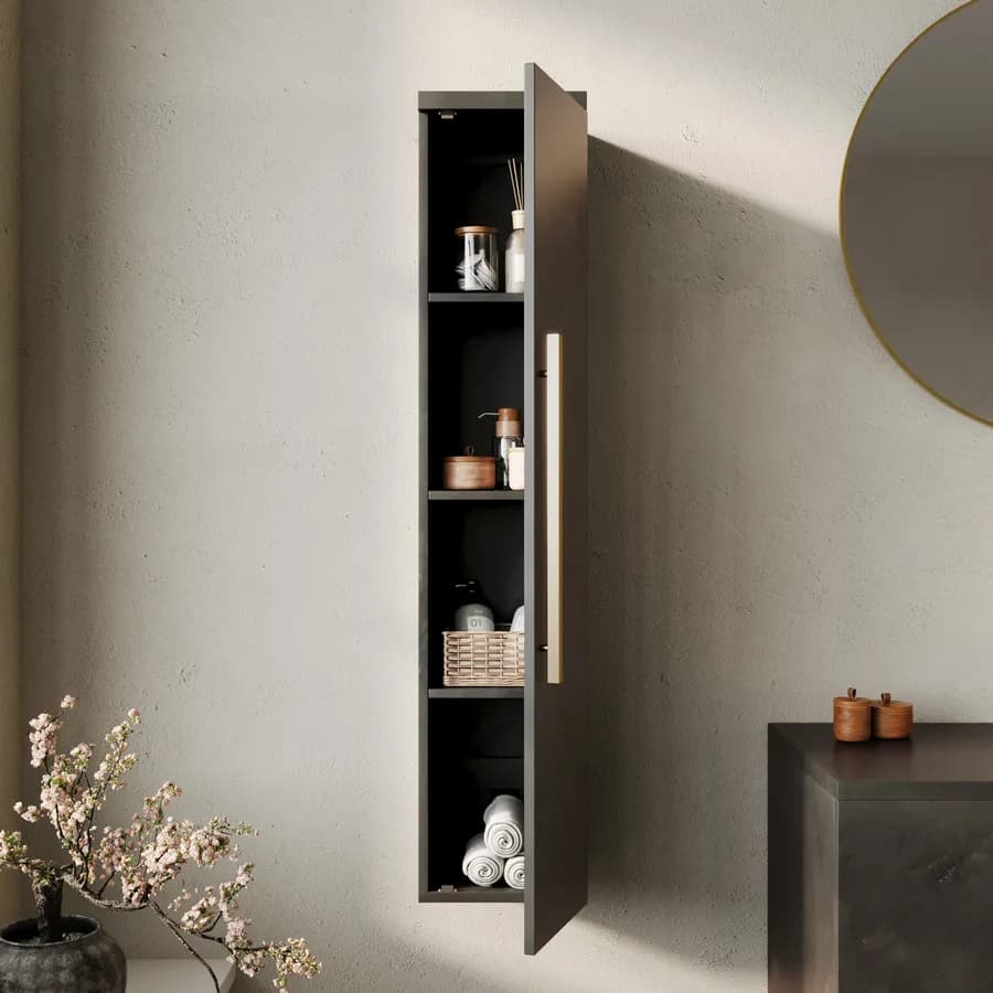 Colonna bagno sospesa 120 h cm in legno di mango bronzo - Lyle