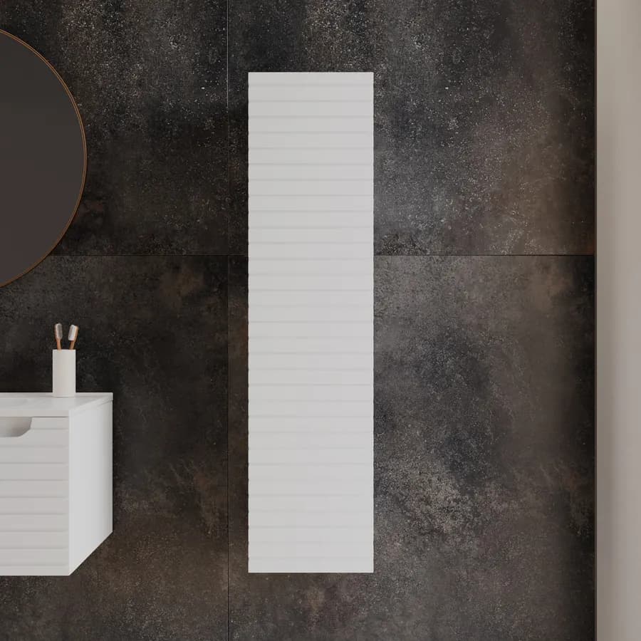 Colonna bagno sospesa 30x120 h cm cannettato con anta reversibile bianco opaco - Deck