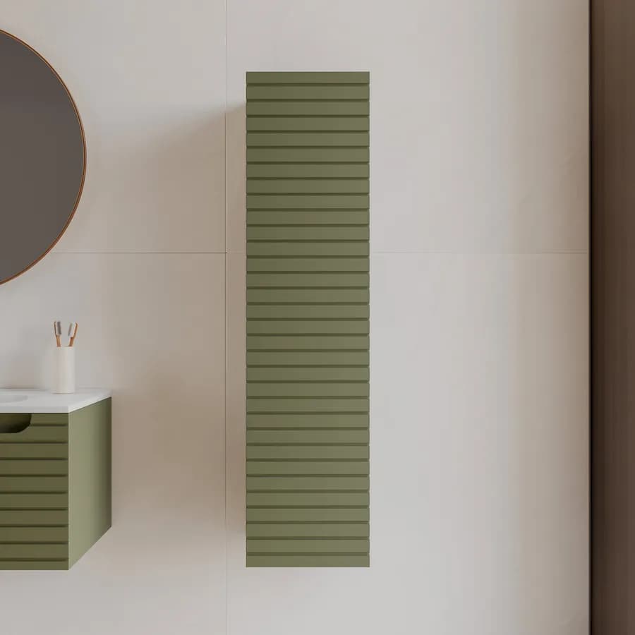 Colonna bagno sospesa 30x120 h cm cannettato con anta reversibile verde nordico - Deck