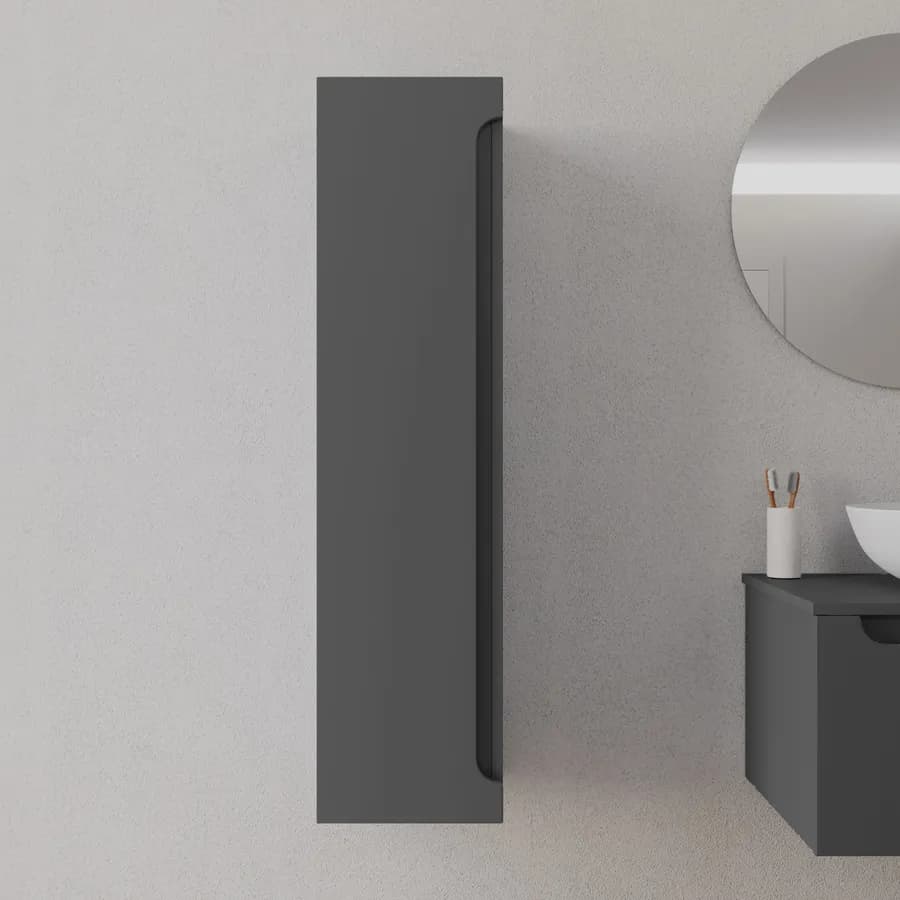 Colonna bagno sospesa 30x120 h cm con anta reversibile antracite - Sleek