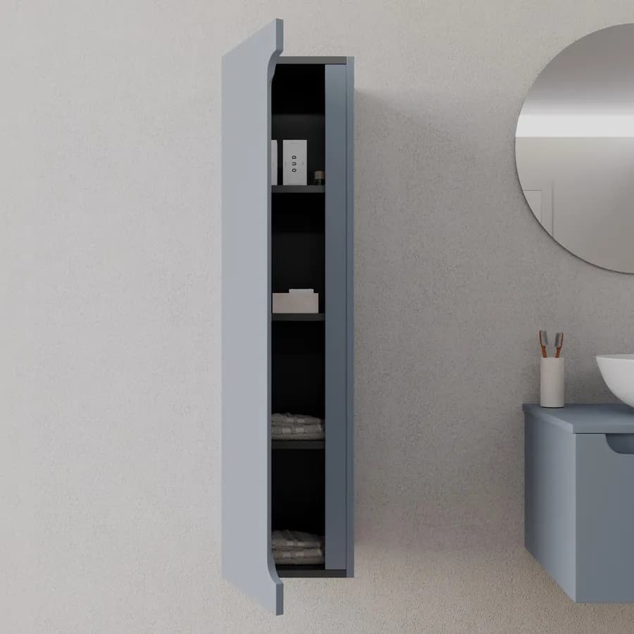 Colonna bagno sospesa 30x120 h cm con anta reversibile carta da zucchero - Sleek
