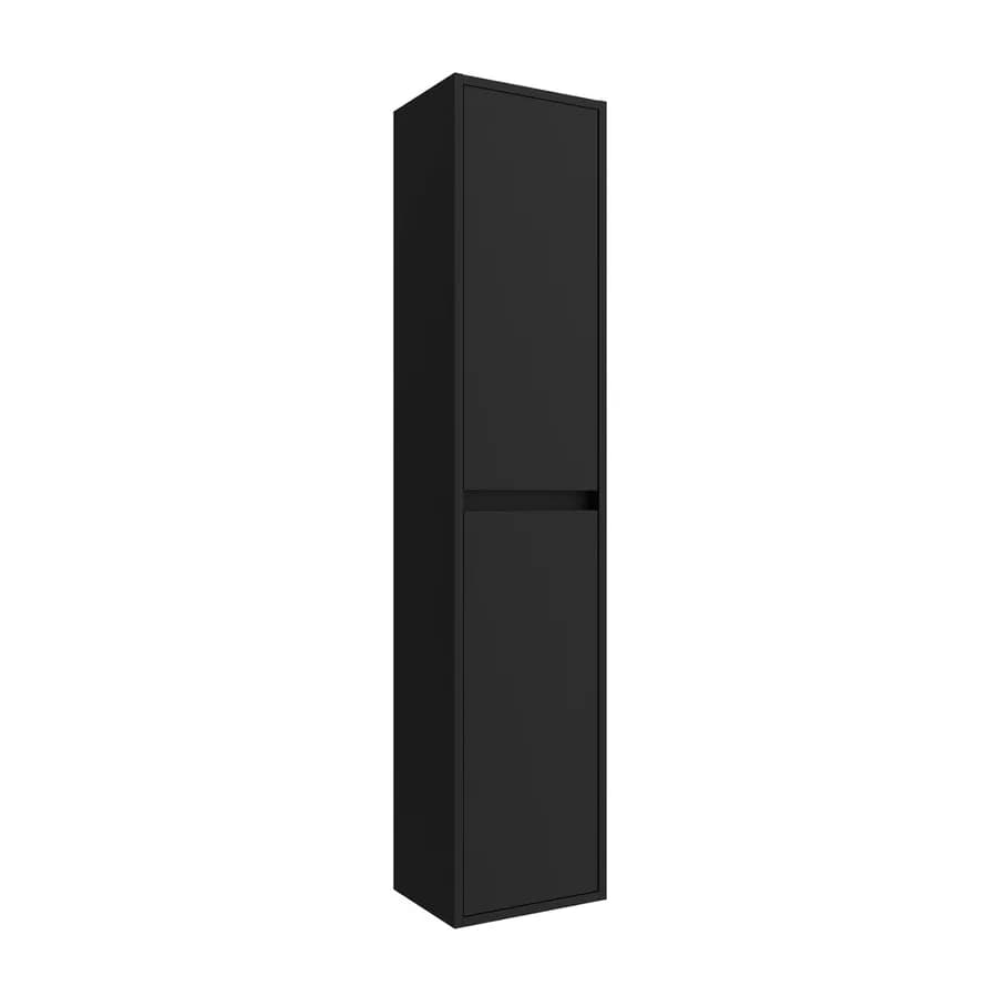 Colonna bagno sospesa 140h cm nero satinato con anta Soft Close reversibile - Medora e Libras