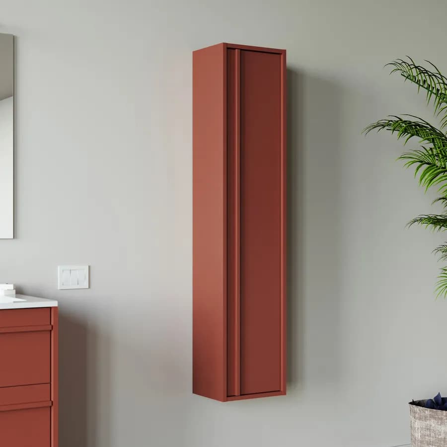 Colonna bagno sospesa 140h cm red satinato con anta Soft Close reversibile - Maestro