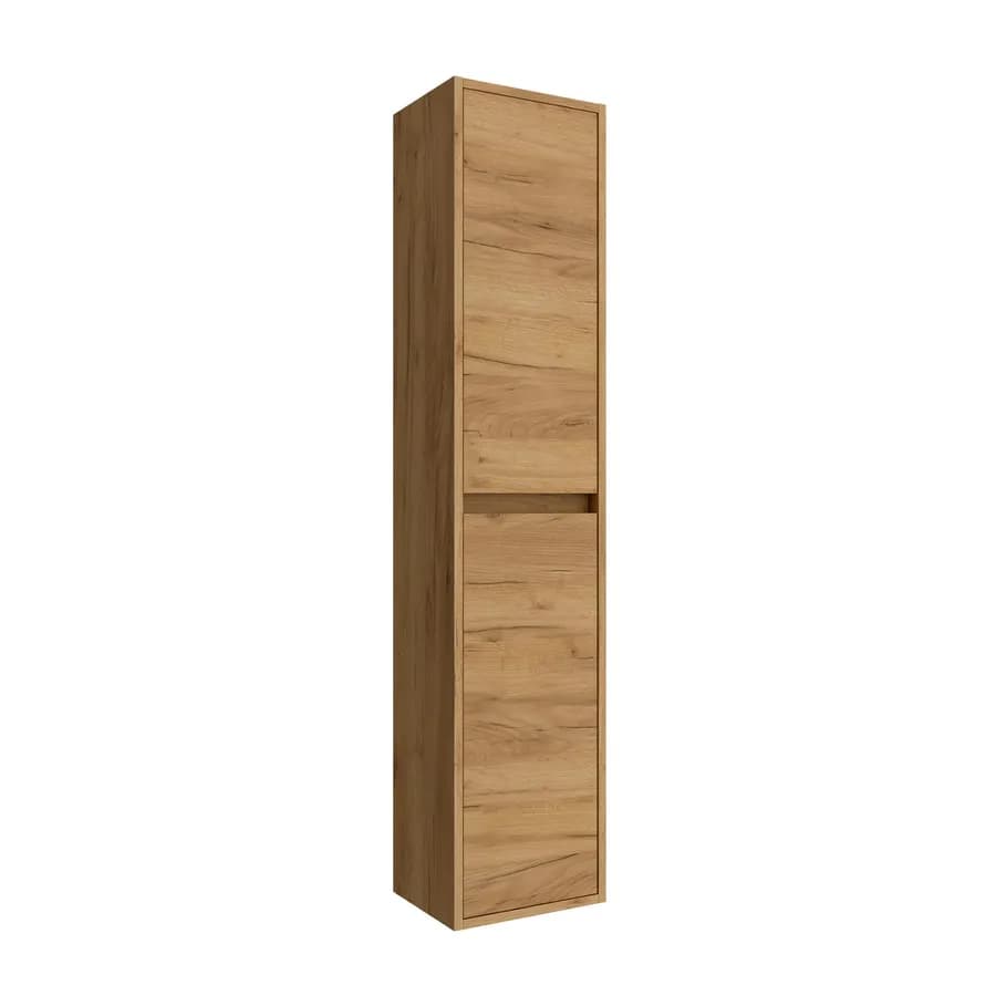 Colonna bagno sospesa 140h cm rovere africa con anta Soft Close reversibile - Medora e Libras