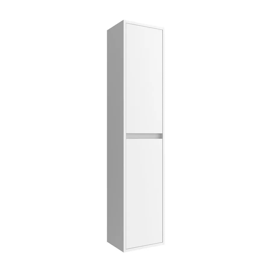 Colonna bagno sospesa 140h cm white satinato con anta Soft Close reversibile - Medora e Libras