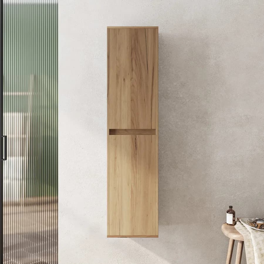 Colonna da bagno sospesa 34x140h rovere europeo 2 ante