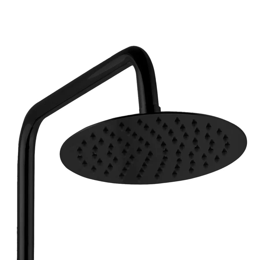 Colonna doccia nero con asta telescopica doccetta slim soffione e miscelatore 2 vie - Cartesio