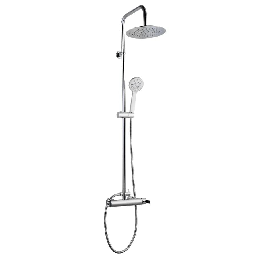 Colonna doccia 96,5h cm con deviatore due uscite in acciaio cromato - Logica