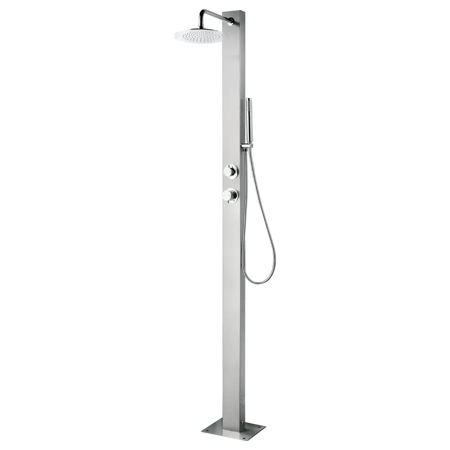 Colonna doccia bagno con doccetta e miscelatore cromosatinato - Saturna