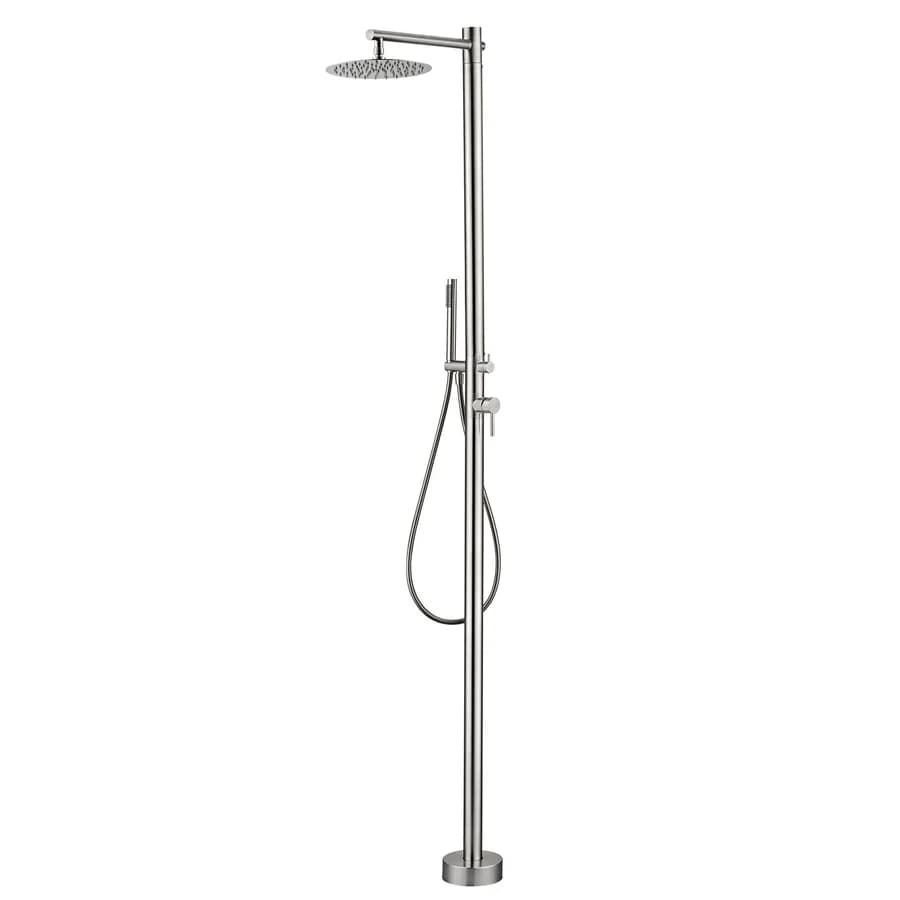 Colonna doccia da esterno 220h cm con doccino in acciaio inox 316 cromo - Kastas