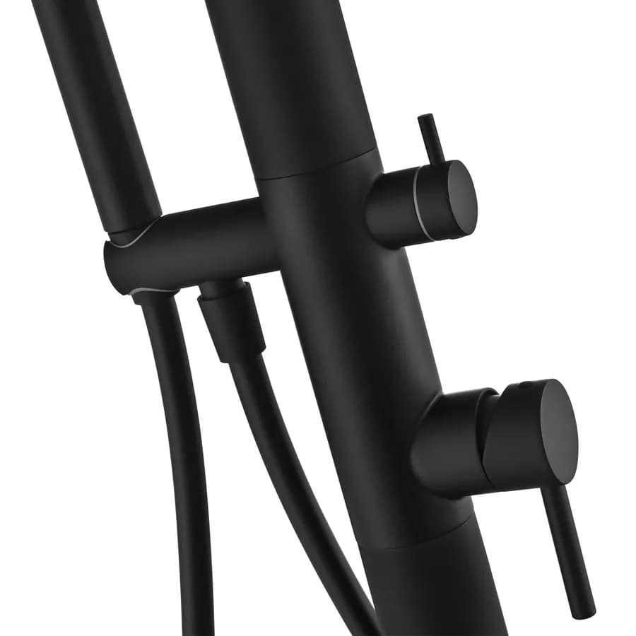 Colonna doccia da esterno 220h cm con doccino in acciaio inox 316 nero opaco - Kastas
