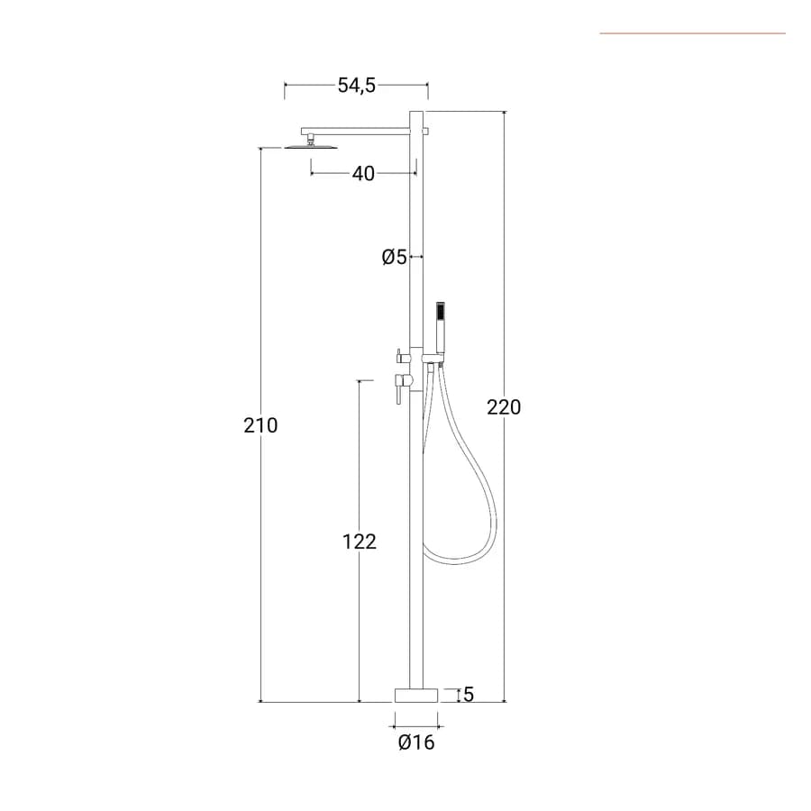 Colonna doccia da esterno 220h cm con doccino in acciaio inox 316 nero opaco - Kastas