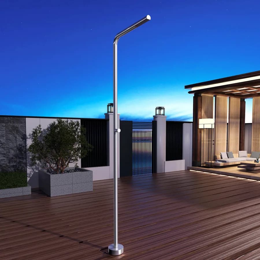 Colonna doccia da esterno 220h cm in acciaio inox 316 cromo - Ichigo