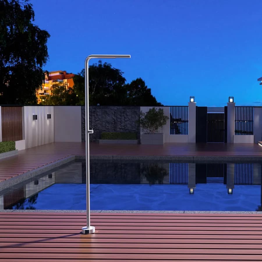 Colonna doccia da esterno 220h cm in acciaio inox 316 cromo - Ichigo