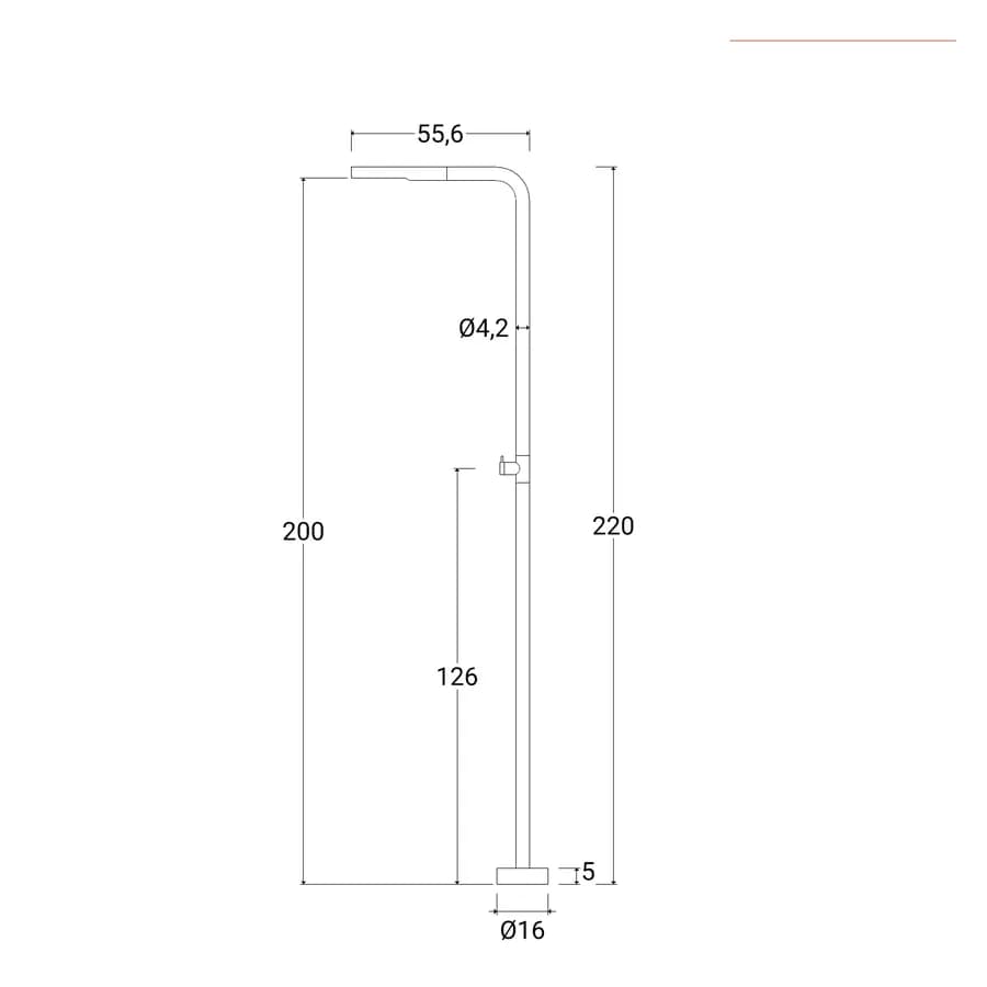 Colonna doccia da esterno 220h cm in acciaio inox 316 cromo - Ichigo