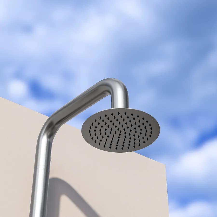 Colonna doccia da esterno 222h cm con soffione e doccino in acciaio inox 304 cromo - Kokorito