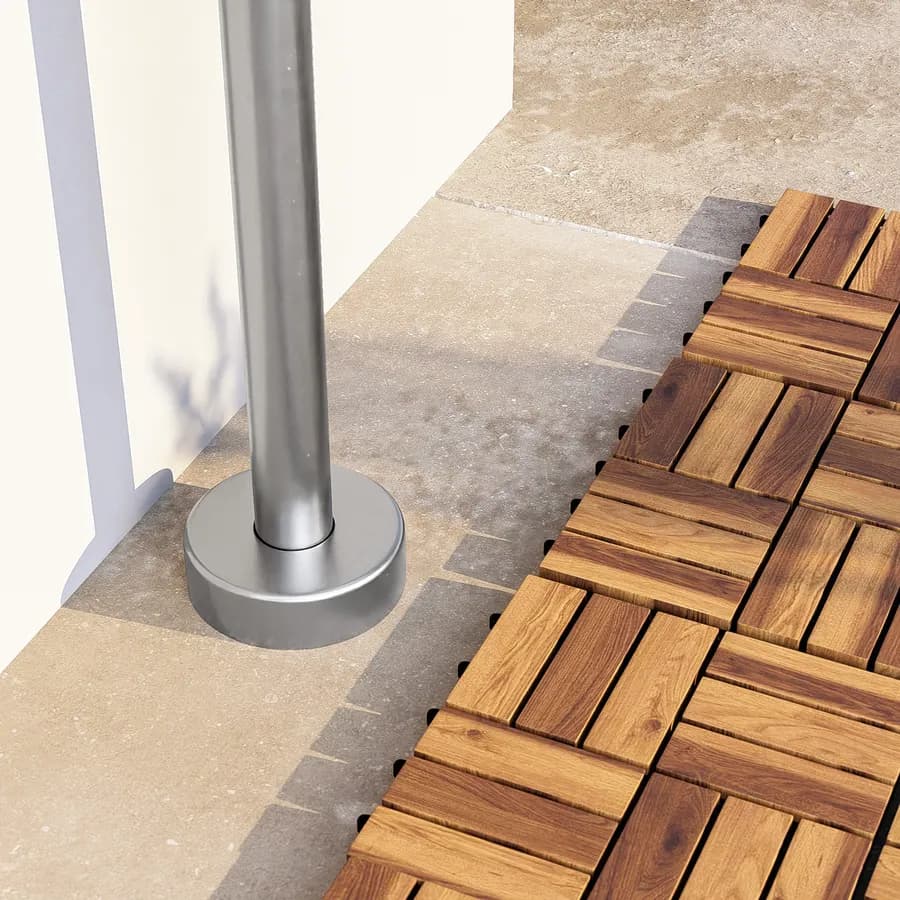 Colonna doccia da esterno 222h cm con soffione e doccino in acciaio inox 304 cromo - Kokorito