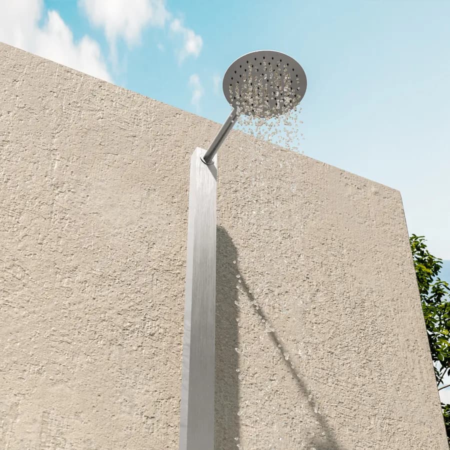 Colonna doccia da esterno in acciaio satinato - Lushio
