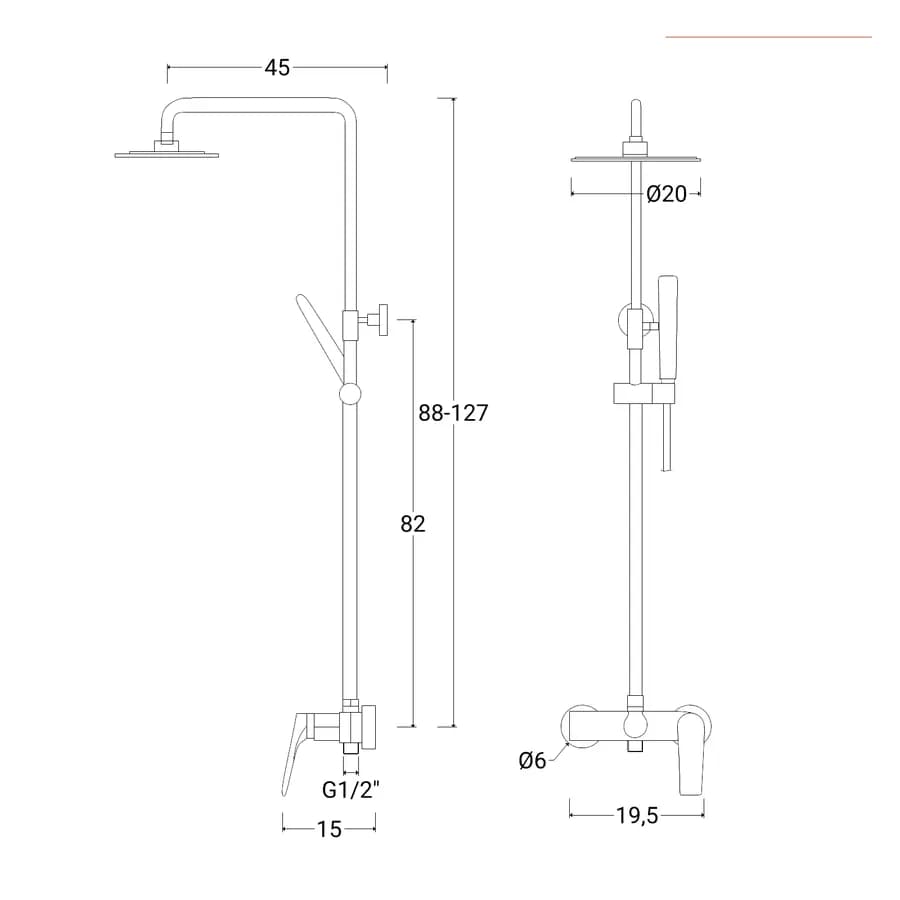 Colonna doccia in acciaio inox 304 con soffione anticalcare nero satinato- Poet