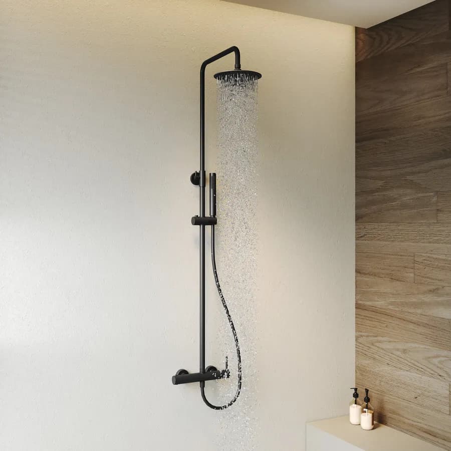 Colonna doccia in acciaio inox nero opaco - Oasis