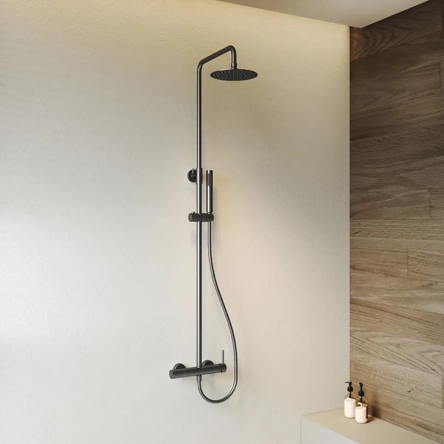 Colonna doccia in acciaio inox nero spazzolato anti-impronta - Oasis