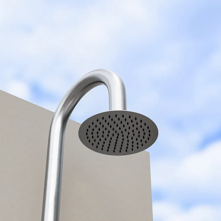Colonna doccia per esterno 230h cm in acciaio inox 304 cromo - Keiras