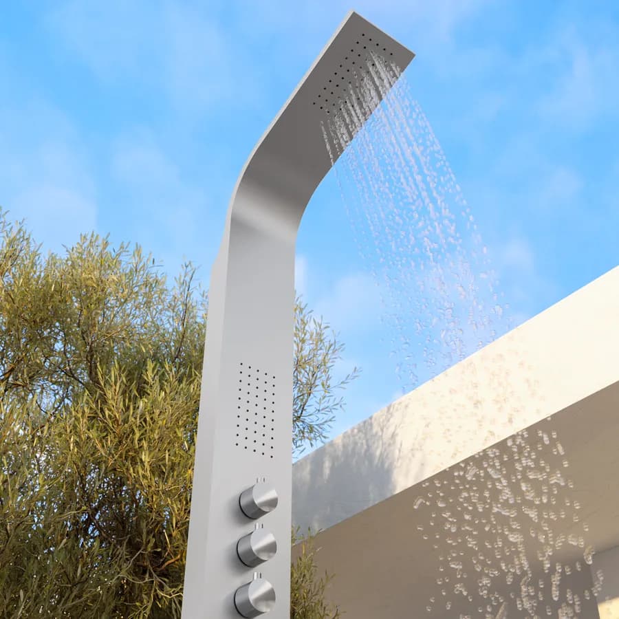 Colonna doccia per esterno cromata in acciaio inox - Soak