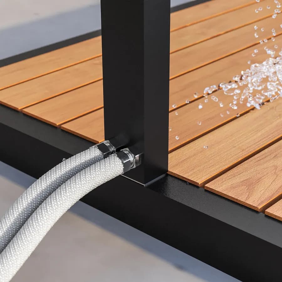 Colonna doccia per esterno nera in acciaio inox - Phocea