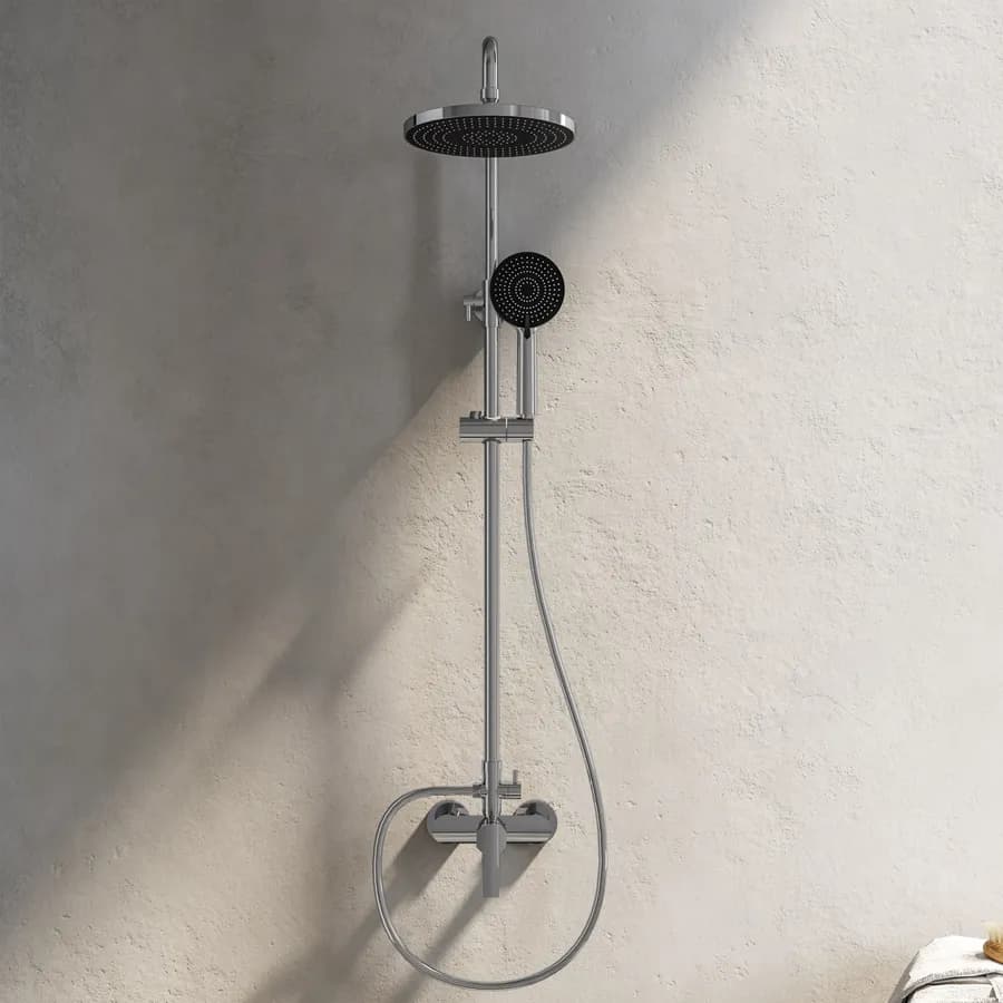 Colonna doccia telescopica con soffione e doccino cromato - Aroma