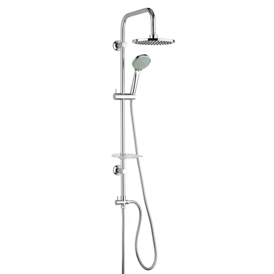 Colonna doccia telescopica Jacuzzi - Rubinetteria finitura cromo con doccino e portasapone