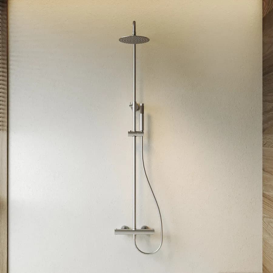 Colonna doccia termostatica in acciaio inox spazzolato - Oasis