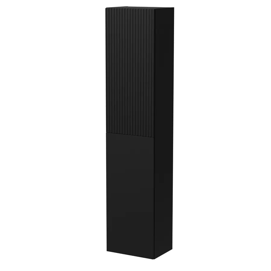 Colonna sospesa 40x180h nero opaco cannettato con 2 ante - Ingrid