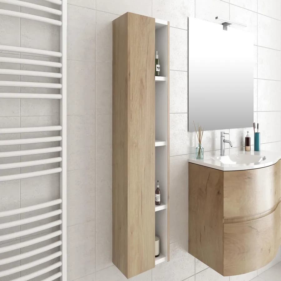 Colonna sospesa da bagno 35x120 cm legno rovere europeo - Caledonia