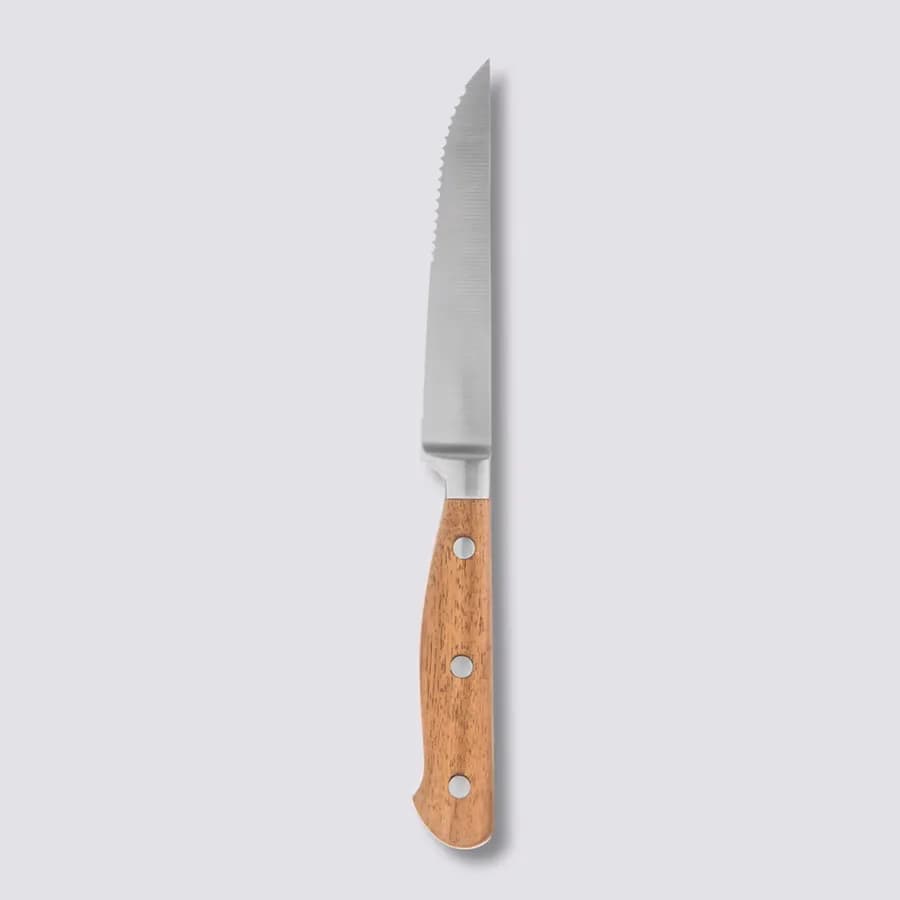 Coltello professionale 23h cm da bistecca in acciaio inox e legno di acacia naturale - Tytan