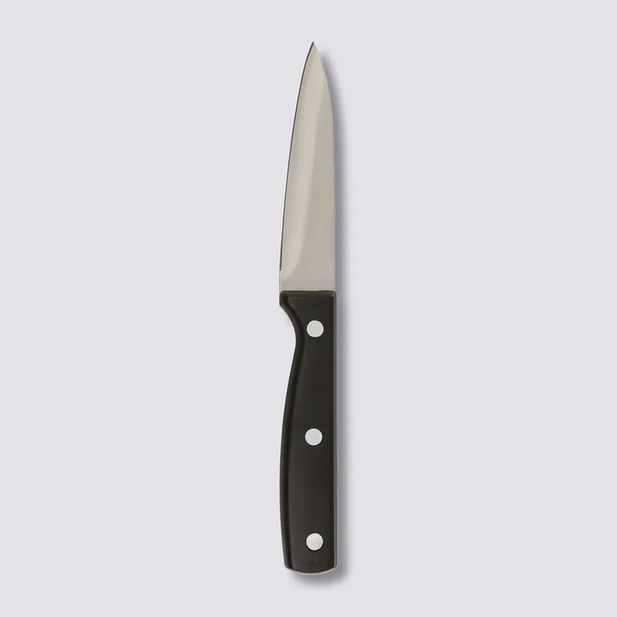 Coltello spelucchino in acciaio inox forgiato cromo e manico nero - Groom