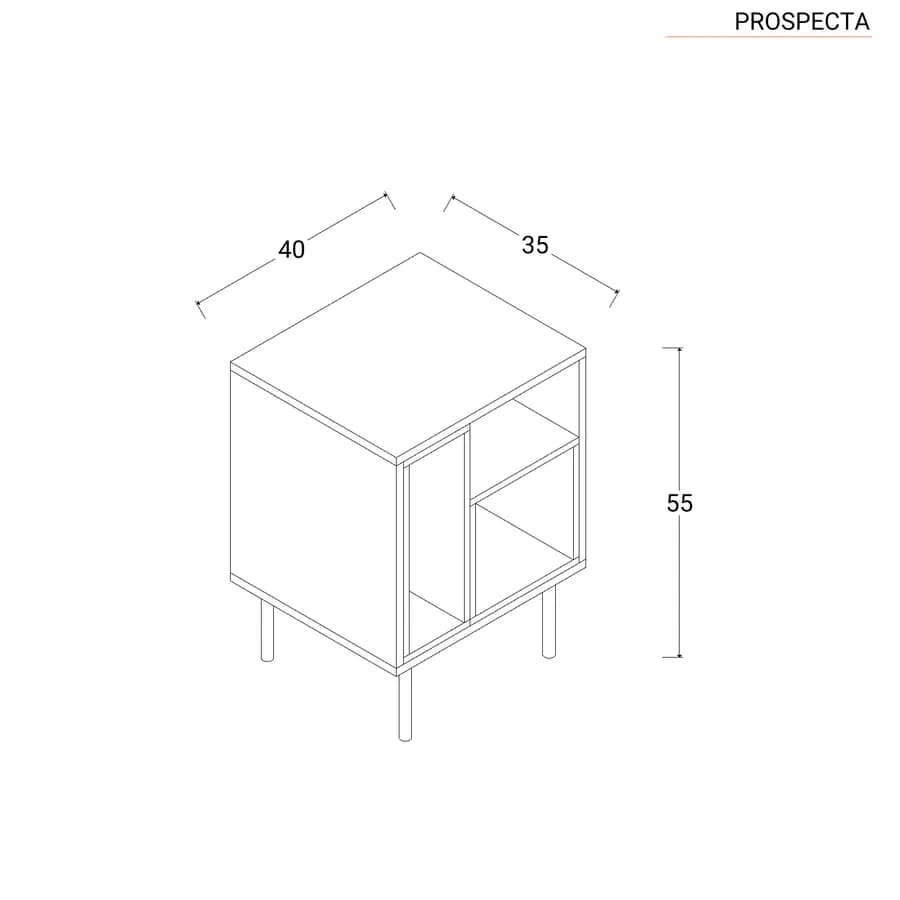 Comodino 40x55h cm in legno rovere sonoma e bianco - Prospecta