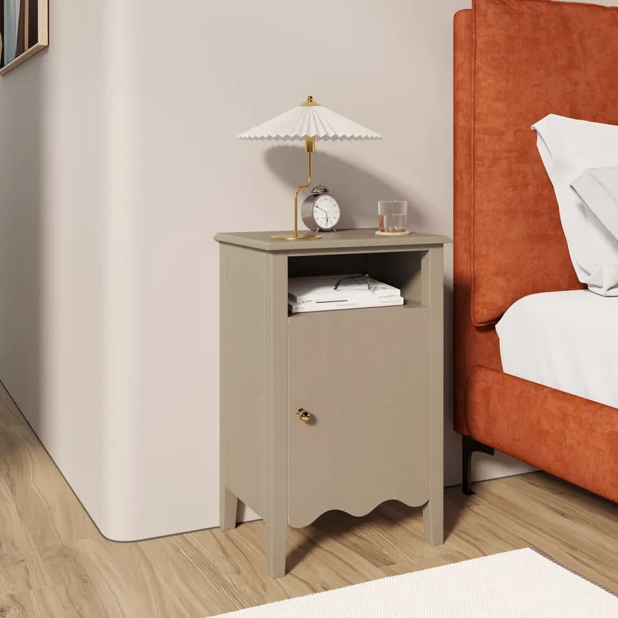 Comodino 43x66h cm tortora con 1 anta - Jasi