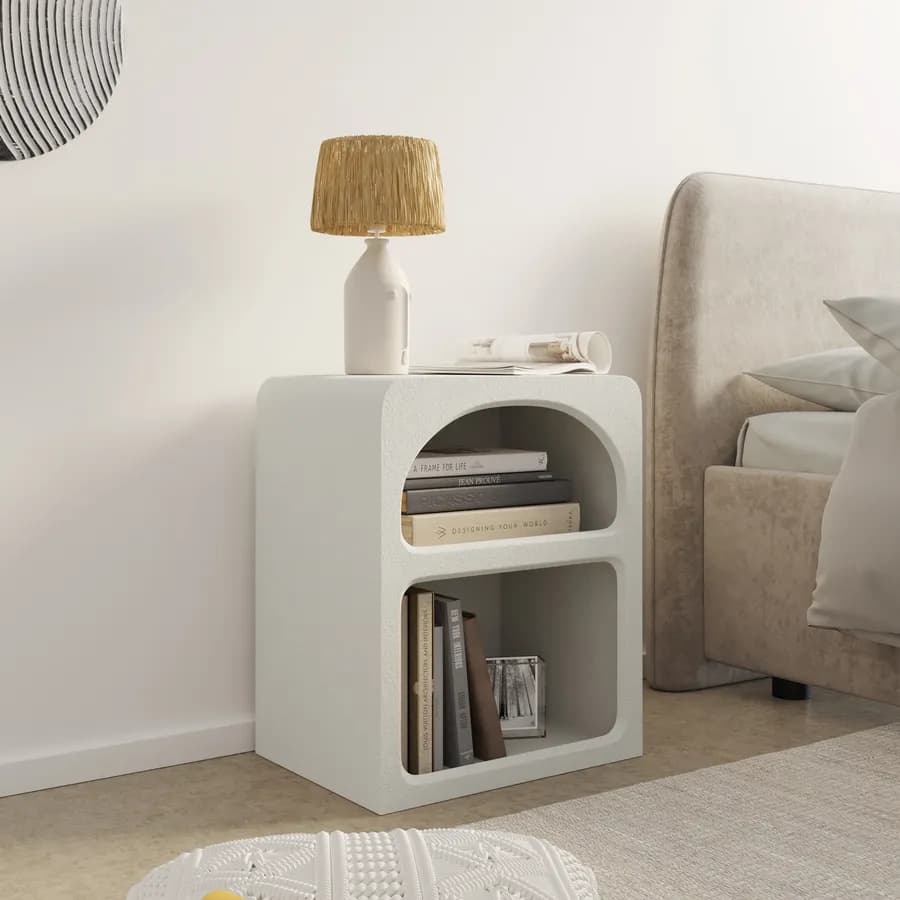 Comodino 45x55h cm beige effetto pietra - Hermosa