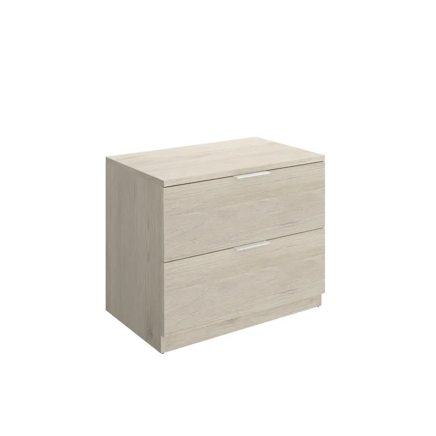 Comodino 46h cm in legno effetto rovere naturale con 2 cassetti - Novak