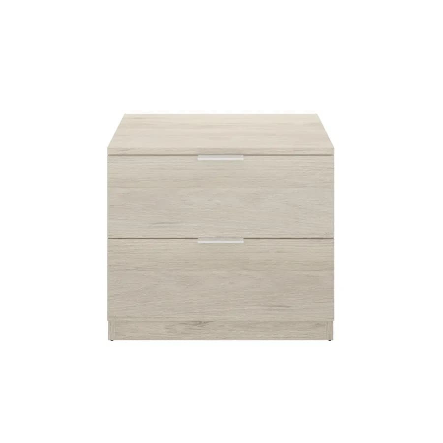 Comodino 46h cm in legno effetto rovere naturale con 2 cassetti - Novak