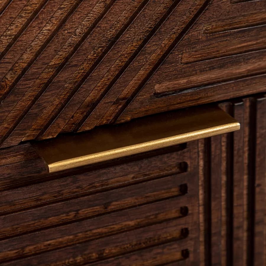 Comodino 60 cm in legno di mango cannettato - Maltese
