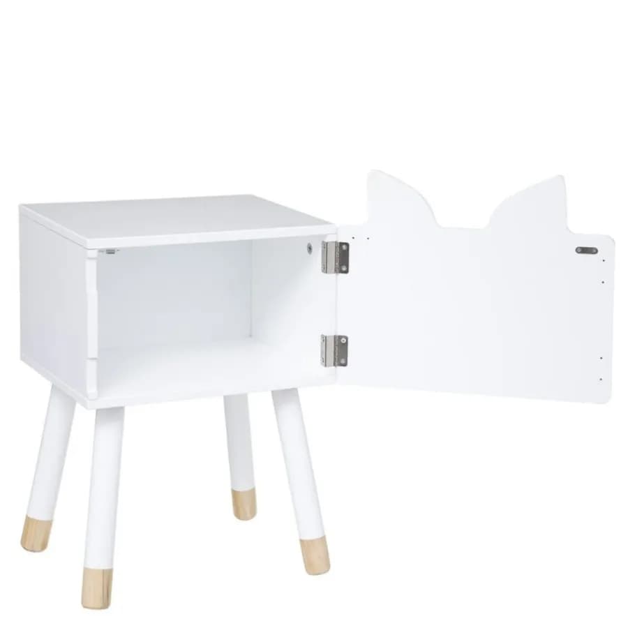 Comodino volpe per bambini 34x53h cm legno bianco - Leery