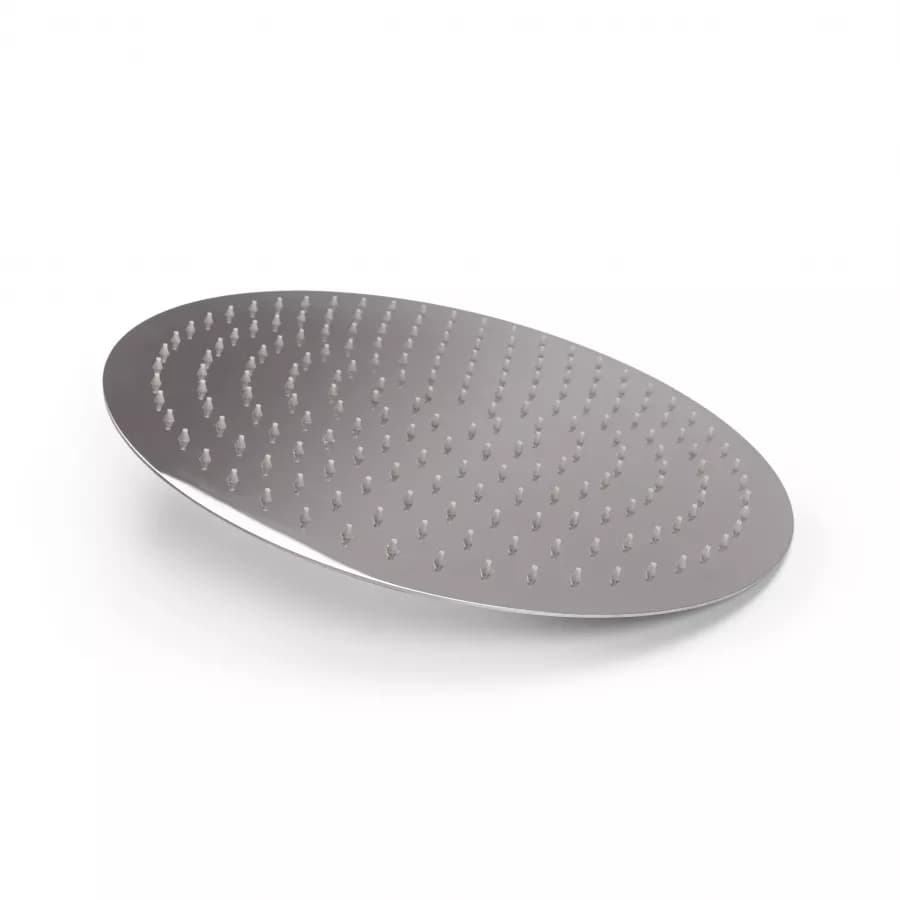 Set doccia cromato con soffione da 40 cm braccio e doccino con tubo flessibile
