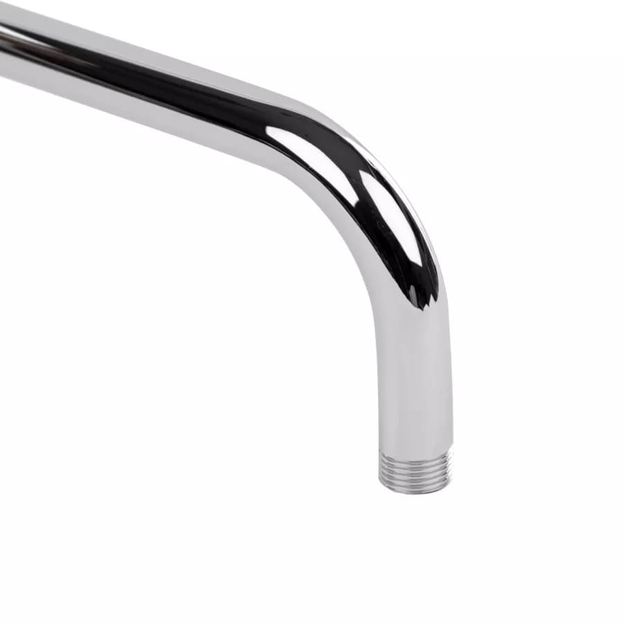 Set doccia cromato con soffione da 40 cm braccio e doccino con tubo flessibile