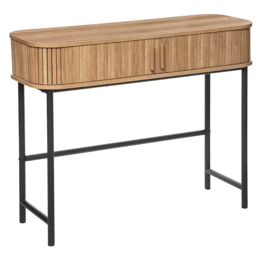 Consolle 100x80h cm con 2 ante in legno cannettato - Dhana
