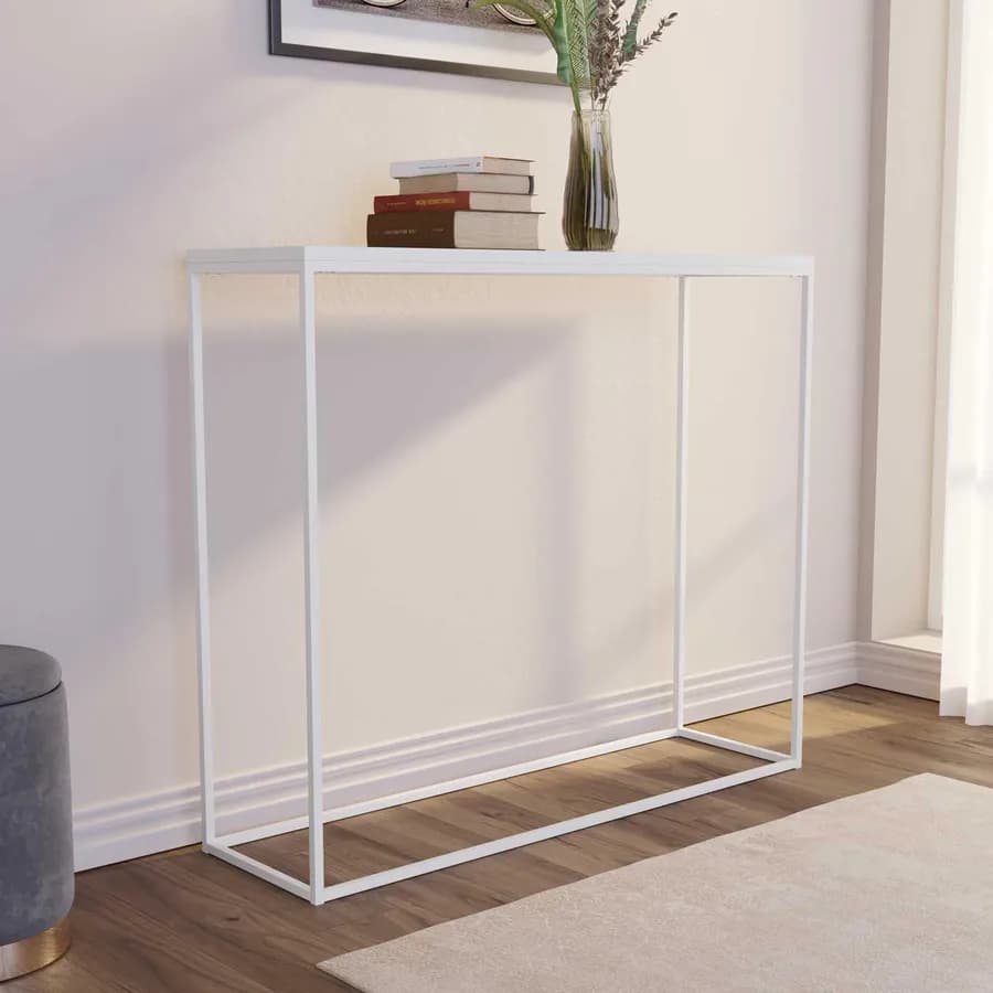 Consolle 110x95h cm in legno e metallo bianco - Niamh