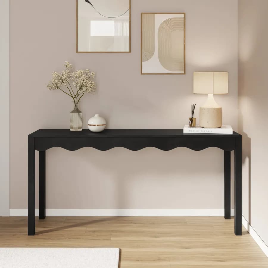Consolle 160x40 cm in legno nero - Jasi