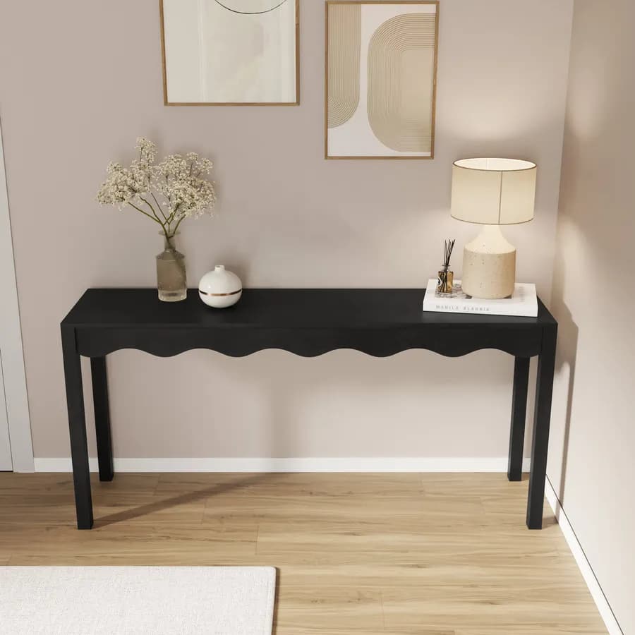 Consolle 160x40 cm in legno nero - Jasi