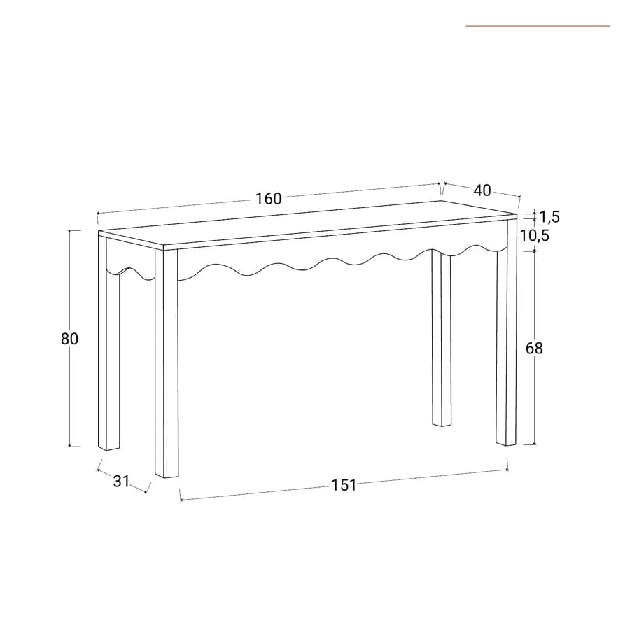 Consolle 160x40 cm in legno nero - Jasi